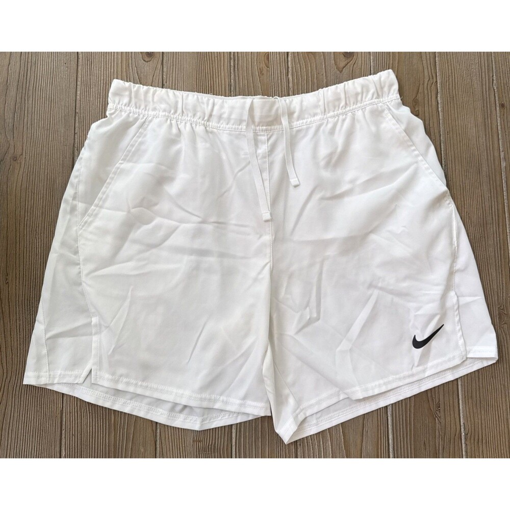 Nike Dri-FIT 7" Unlined Court Victory Tennis Shorts White Men XL